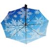 peiyeety Ombrello da viaggio per pioggia e sole - Ombrello pieghevole automatico compatto antivento con fiocchi di neve invernali per donne e bambini, piccolo e carino, con apertura e chiusura automatica per