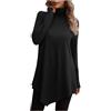 Generic Top a tunica lunga a maniche lunghe da donna Sportivo per uscire T-shirt larghe 2025 Plus Size Camicie lunghe da indossare con leggings Casual Trendy Solid Dressy Tees Camicie carino maglia estate