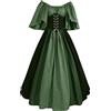 Generic Vestito Gotico Donna Elegante Vestito Medievale Donna Con Maniche Lunghe Abito Rinascimentale Vittoriano Vestiti Donna Costume Costumi Da Strega Da Cocktail, Stile Medievale E Punk, Costume Da Vampiro