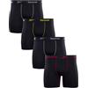 Reebok Men's Active Underwear - Sport Soft Performance Boxer Briefs (4 Pack), Size X-Large, All Black