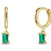 NovaNavel Orecchini baguette verde in oro