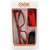 O-OK KIT OCCHIALE DA LETTURA O-OK PERLA CON PORTAOCCHIALI DOPPIO (+3.00, Rosso)