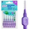 TePe Spazzolino interdentale originale, morbido spazzolino dentale per la pulizia dei denti, confezione da 6 pezzi, 1,1 mm, grandi spazi vuoti, viola, misura 6