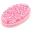 Generico Spugna in silicone 2 in 1 per doccia - massaggiatore corpo morbido ed esfoliante -colore rosa pastello