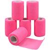 Nutoko 6 Rotoli Benda Elastica Bendaggio Adesiva Coesiva Benda Nastro Elastico Autoadesivo Salvapelle Sport Nastro Bendaggio Sportivo per Mani, Piedi, Ginocchia, Braccia 7.5cm x 4.5m (Rosa)