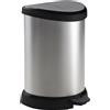 Curver Deco Bin D-Shape A Pedale - 15Lt - 31X28X45H Effetto Metallo