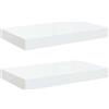 vidaXL Scaffali a Parete 2 pz Bianco Lucido 40x23x3,8 cm in MDF