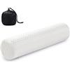 Findigit Cuscino Memory Foam Cilindrico, Cuscino Cervicale e Lombare Rotondo, Cuscino Lungo Imbottito per Collo, Bianco