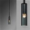 HAOZIWEI Lampada a sospensione in vetro diametro 7 cm Tubo lungo per isola della cucina Cilindro regolabile Illuminazione grigio fumo Nero Cafe Restaurant Bar
