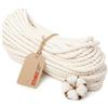 Seilwerk STANKE Cordoncino cotone 8mm x 5m, intrecciato con 3 fili - Corda macramè, per sospensioni, corda bianca déco - morbido, può essere tagliata, tinta, facile da legare, 100% cotone naturale