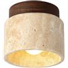 SWEMOPP Plafoniera in pietra di marmo e legno Plafoniera moderna a semi-incasso della metà del secolo Plafoniera per piccolo corridoio Casa colonica vintage vicino alla lampada da soffitto per ingress