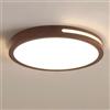 AWEITG Walnut Wood Plafoniera a filo - Illuminazione interna ultra sottile for soggiorno, camera da letto, cucina e hotel(White light,D: 40CM)
