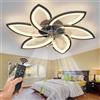 WDENI Ventilatore Da Soffitto Con Lampada A Led, Camera Da Letto Con Ventilatore A Soffitto, Regolazione A Distanza Della Luce A 3 Velocità Del Vento (78CM-Nero)
