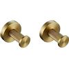 PEKMAR Set di accessori per il bagno Set di accessori in ottone zigrinato oro spazzolato Kit portasciugamani Anello porta accappatoio Porta carta Porta asciugamani Porta scopino, 2 ganci