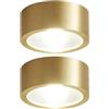 LEGZIT 2pack,3W,5W,7W,9W Ottone Spazzolato plafoniera da Incasso a soffitto a bulbo oculare 8cm,10cm faretti da Incasso a LED retrofit (Oro/Nero,Bianco Caldo 3000K)
