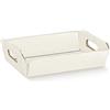 Generico 40X30X12 cm Cesto Vassoio per Bomboniere | CON MANIGLIE IDEALE PER TRASPORTO SACCHETTI E BOMBONIERA (Sfere Bianco)