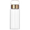 Ichendorf Lampada Wireless Andon, Batteria USB, 3 Livelli di Luminosità, Vetro Borosilicato Soffiato, Trasparente - Ottone, Ø 9,5 x h 29 cm