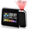 lijunes Sveglia Con Proiettore LED Sveglia Digitale Da Comodino Con Proiettore Stazione Orologi a Proiezione Tempo LCD Display Temperatura E Data Snooze Ricarica Usb 12&24h Per Camera Da Letto Ufficio Cucina
