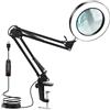 HOUSN Lampada con Lente di Ingrandimento LED 10X, Lampada Lente LED con 3 Modalità di Colore e Luminosità Regolabile, Braccio Orientabile e Morsetto in Alluminio per Lettura Lavori di Precisione, Nero