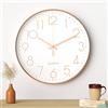 Uootach Orologio da Parete, 30 cm (12 pollici) Movimento al quarzo, design minimalista moderno (Bianchi Caratteri Oro)