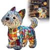 Generic Lampade per cani, lampade Corgi, lampada Schnauzer in vetro colorato, luce notturna artistica serie carina a tema cani da compagnia, lampada da tavolo a LED, regalo divertente per gli amanti dei cani
