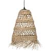 ATMOSPHERA CREATEUR D'INTERIEUR Atmosphera - Sospensione Lahys in Paglia Intrecciata Beige, D. 28 x H 48 cm, paralume traforato stile bohemien - lampada per soggiorno, camera da letto