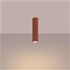 SOLLUX lighting Lampada Da Soffitto Faretto Da Soffitto In Alluminio 1 Paralume 6,5 x 6,5 x 30 cm GLOOW Ocra Rossa Lampadina LED 3000K luce calda inclusa