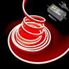Balabaxer Barra luminosa LED Neon, 5 m 12 V DC 600 SMD2835 LED impermeabile per interni ed esterni (con adattatore di alimentazione) (5 m, rosso)