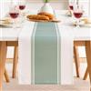 DakTou Runner Verde Salvia Ampie Strisce in Misto Cotone e Lino 40x120cm, Runner Centro Tavola in Stile Moderno Campagnolo, Tovaglia Rettangolare per Tavolo da Pranzo, Credenza, Mobile Tv, Comodino, Ecc