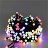Generico Catena luminosa LED a sfera 500 luci su cavo nero 10 m, 8 modalità, uso interno ed esterno, prolungabile fino a 20 m, IP44 (Luce multicolor)