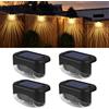 RNPKZ Lampade solari per esterni, 4 pezzi, lampade solari per esterni, giardino, illuminazione per recinzione, luce solare, IP65, impermeabile, lampada da parete solare per esterni, gradini