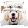 Loussiesd Golden Retriever Set copripiumino per letto singolo, matrimoniale, king size e super king size 3D a tema animali domestici, con copriletto, copriletto in microfibra, Microfibra, Motivo 3,