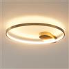 KOSILUM - Lampada da soffitto design cerchio dorato 50 cm - Evelia - luce bianca calda illuminazione soggiorno camera da letto cucina corridoio - 3400 lm - LED integrato - IP20