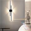 TZSMUM Dimmerabile Applique da Parete con Telecomando LED Camera da Letto Lampada da Parete Interno Luce Lungo Lampada a Muro Interni Luce a Parete Moderno Bianco Per Soggiorno Corridoio (Nero,60CM)