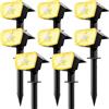 SUNNMO Faretti Solari a LED da Esterno con Sensore di Movimento, Lampade Luci Solari da Giardino Potenti 104LED 3Modalità, Faretto LED da Esterno Solare Giardino IP65 Impermeabile Luce Calda, 8 Pezzi