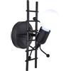 VR VETRINEINRETE Vetrineinrete® Applique da parete decorativo a forma di omino sulla scala lampada da muro in metallo attacco E27 arredo casa soggiorno (Nero)