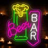 BEISKAFNVSZ Beer Bar - Targa a LED per decorazione da parete, per birra, luce al neon, dimmerabile, USB, per casa, uomo, grotte, garage, pub, feste, club, ristorante, hotel, discoteca