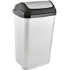 keeeper Pattumiera con Coperchio Basculante, 50 L, Swantje, Argentato