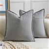 Madizz 2 Pezzi Copri Cuscini in Chenille con Bordo Decorativo Neutri Morbido Copricuscini Fodere per Cuscino Lusso Stile Arredi per Divano e Letto Nero bianco 55x55 cm
