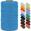 LEREATI Macrame Corda 1mm x 390m Filo Macrame Cordoncino Cotone Corda Colorata, Cordino per Borse Uncinetto, Decorazioni, Arazzo Da Parete, Perline, Braccialetti (Blu Lago)