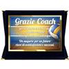 ByClay Laboratory Targa Ringraziamento Coach Pallavolo | Targa Grazie Coach su Cofanetto in Velluto | Idea Regalo Allenatore Volley Fine Stagione | Regalo Ricordo Squadra 20x15 cm