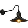 Moddeny Applique da Parete in Ferro per Esterni Lampada da fienile a Collo di Cigno Impermeabile antiruggine Vintage Lampada da Parete per Esterni da Parete da 11,81 Pollici