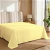 Pizuna Linens Pizuna Lenzuolo sopra singolo Cotone 150x280cm Giallo 400fili trama Sateen | Lenzuolo sopra Singolo 100% cotone a fiocco lungo, trama sateen, 150x280 cm, colore Giallo Morbido, 400 fili, 1 pezzo