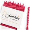 CanBee Candele di cera 50 Candele Sottili Rosse in Cera d'Api Naturale - 18 cm x 0,6 cm - Stoppino in Cotone - Senza Fumo - Durata fino a 60 Minuti - Ideali per Rituali Prolungati, Meditazione e Cerimonie - CanBee