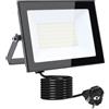 MOLVCE Faretto LED per esterni, 50 W, 6000 K, bianco freddo, in alluminio, super luminoso, 4250 lm, con spina e cavo da 3 metri, IP66, impermeabile, per giardino, parcheggio, garage, cortile, porte