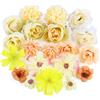 GUOSIYAO Teste Di Fiori Artificiali Fiori Finti Per Decorazioni Fiori Di Stoffa Fiori Artificiali Decorativi Decorativi Per La Casa Di Nozze Ghirlanda Scrapbooking Artigianato 20Pcs (giallo)