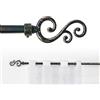 GD LOVES YOUR HOME Bastone Tenda Estensibile 70-120 cm-160x310cm Ferro Antichizzato Shabby Chic Asta Anelli Scorritenda MOD.Forma a spirale in rattan (Nero(versione Danneggiata), 120-210 CM)