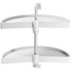 Emuca - Guarnitura Girevole per Mobile ad Angolo di Cucina, cestelli girevoli a Mezzaluna di Ø750mm per Base di 900mm, Bianco
