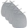 JingNian Cuscini Per Sedie Da Sala Da Pranzo Con Lacci, (set Da 2/4/6) Cuscini Per Sedie Da Cucina Con Cerniera, Cuscino Per Sedile A Ferro Di Cavallo Morbido E Resistente, (Size:Pack of 4,Color:grigio chiaro)