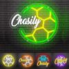 Collienght Insegna al neon personalizzata per decorazione della parete Illumina le luci a LED di calcio illuminano la lampada del giocatore di calcio per la camera da letto Sport Room Soccer Ball Neon Sign per